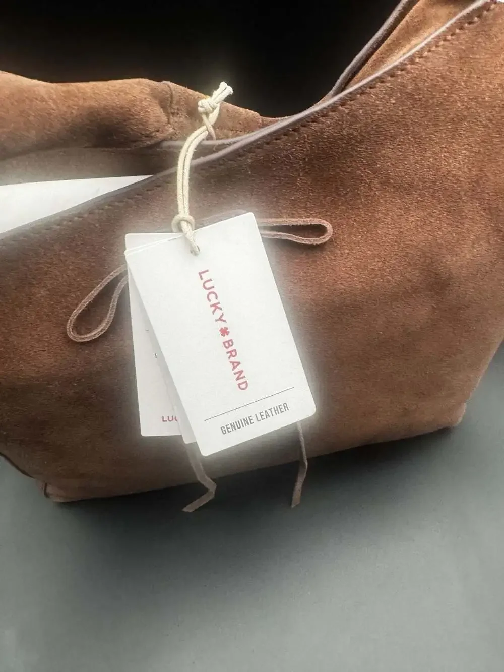 Lucky Brand Brown Suede Tie Hobo Shoulder Bag
